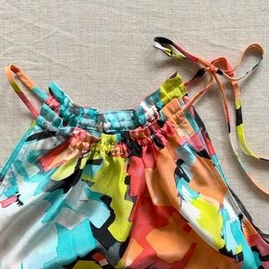 Trina Turk Tie-Neck Silk Halter Blouse - S